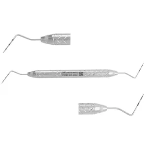 periodontal probe and dental explorer instrument profile angled view