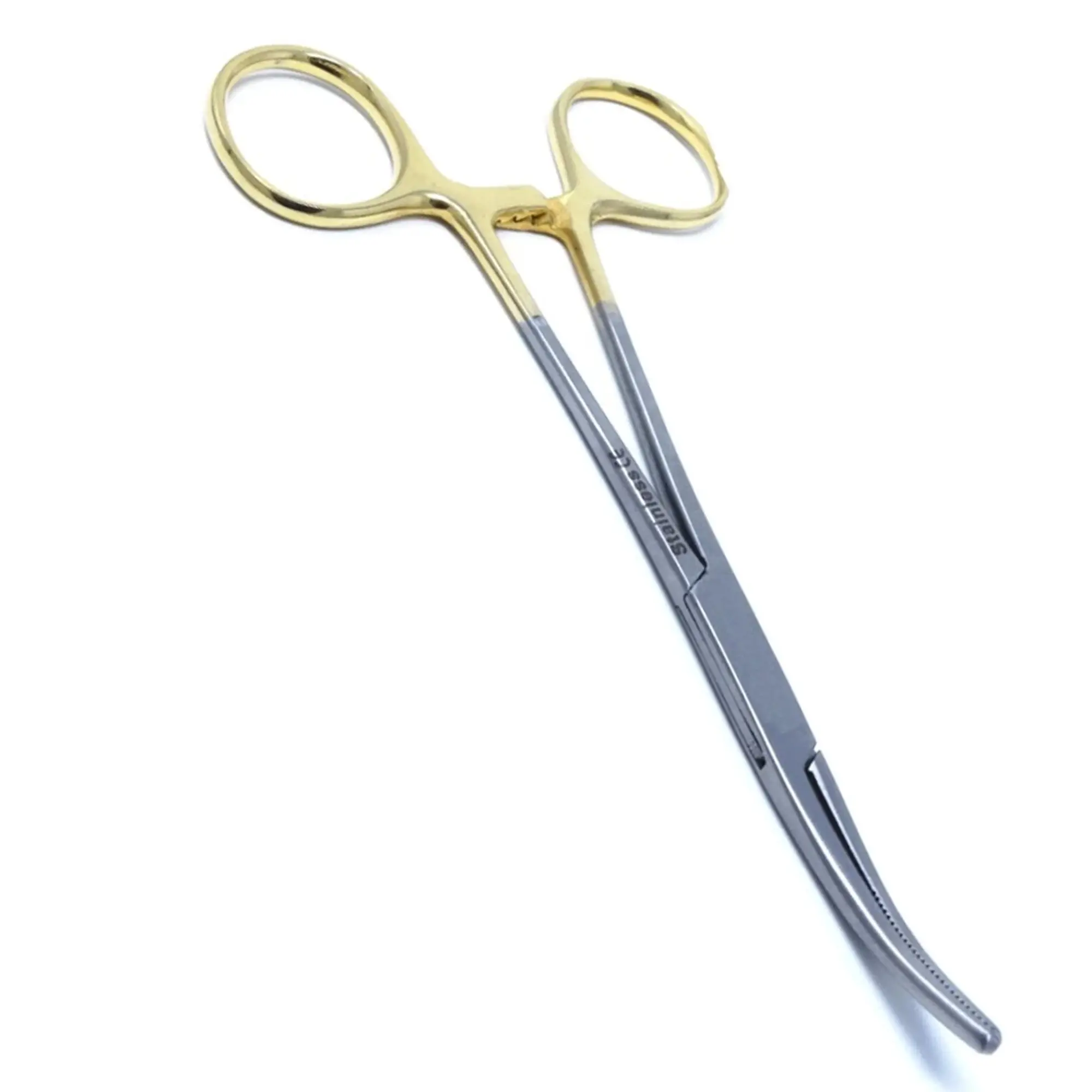 Gold Kelly Hemostat Forceps 5.5 Inch Curved Gold Kelly hemostat forceps 5.5 inch curved for improved access and bleeding control in dental surgical procedures