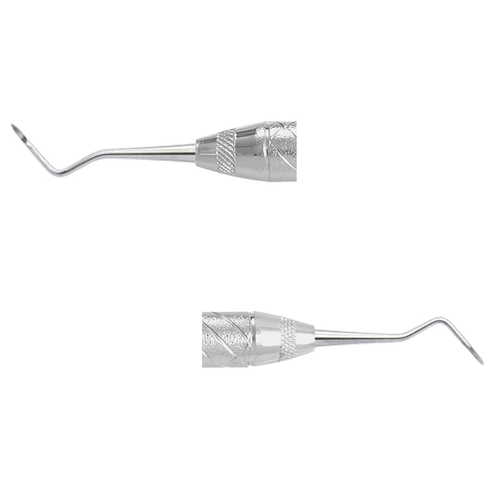 Sickle Scaler 204S – Working Tip Detail for Precision Scaling Close-up working tips of sickle scaler 204S for supragingival scaling