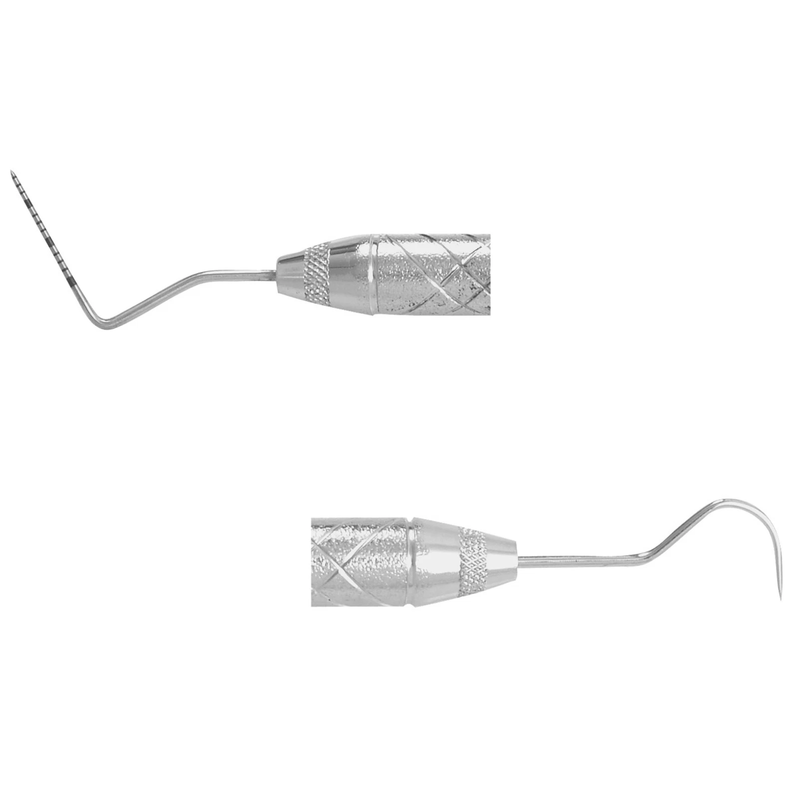William Probe 23/UNC15 Explorer – Tip Close-Up William Probe 23 UNC15 explorer tips close up dental instrument