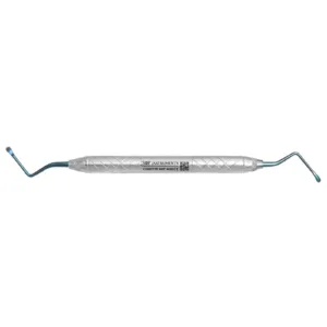 Lucas bone curette serrated 2.5mm double ended blue dental surgical instrument full view