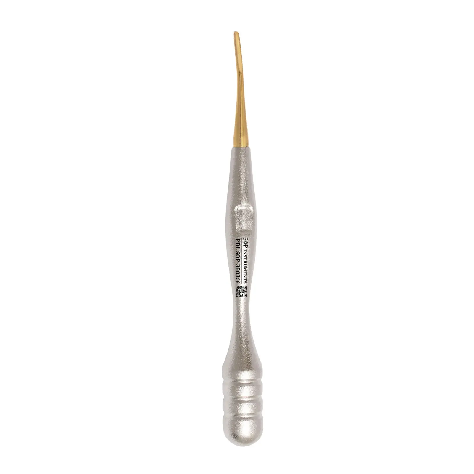 PDL Lux-Tome Curved Titanium Periotome – Full View PDL luxating elevator lux-tome curved titanium dental surgical instrument full view